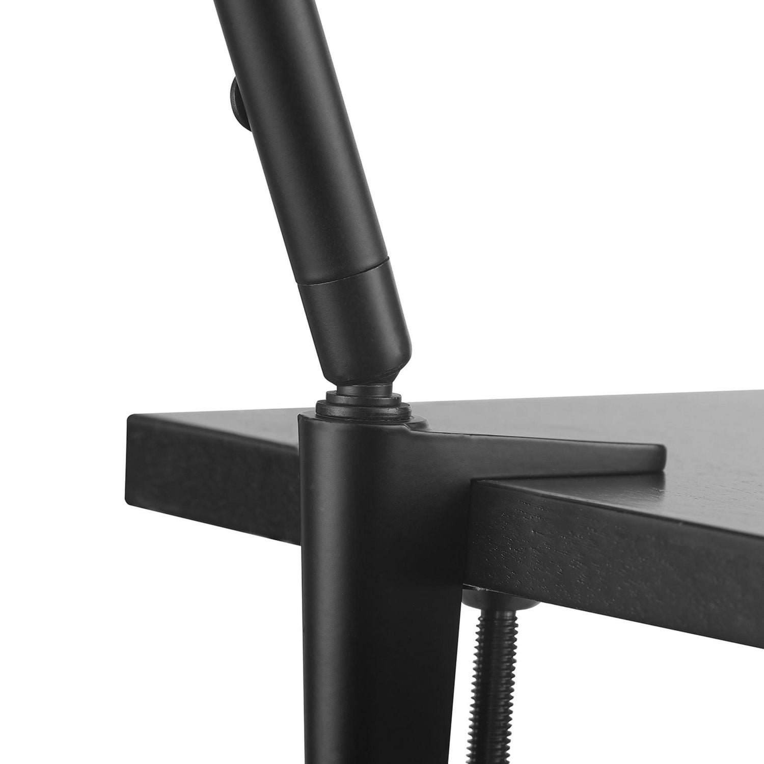 Lampe de bureau en métal de 18 po à pince de fixation et à deux ampoules Luna par Globe Electric, noir mat, abat-jour champignon, double interrupteur à chainette, 52883
