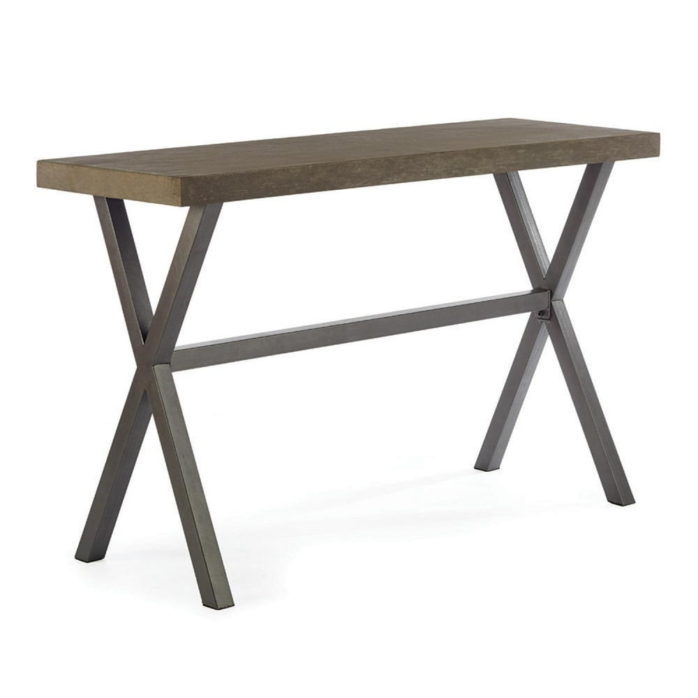 59” Concrete and Iron Indoor Outdoor Rectangular Console Table