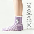 thumbnail image 2 of Balabala Girls Ruffle Crew Socks, 3-Pack Mixed Fabric Socks, Seamless Cute Kids Socks for Everyday Wear (3–11 Years), 2 of 6