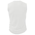 thumbnail image 4 of Men's Ribbed Henley Tank Tops Knit V Neck Sleeveless Workout T Shirt Muscle Gym Fitness Tee White, 4 of 7
