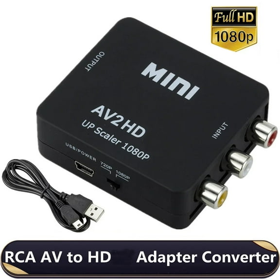 HD 1080P RCA AV To HDMI-compatible Adapter Converter