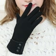 thumbnail image 5 of SPRING PARK 1 Pair Women Winter Gloves Buttons Plush Liner Full Finger Warm Touchscreen Gloves Cycling Gloves, 5 of 8