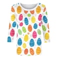 thumbnail image 5 of Yxbdin Plus Size Easter T Shirts for Women Easter Eggs Print 3/4 Sleeve Shirt Crew Neck Cute Bunny Graphic Tee Casual Funny Tops for Holiday Yellow XXXL, 5 of 8