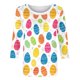 thumbnail image 3 of Tops de Cuello Redondo para las Mujeres Carnaval Impreso 3/4 Manga Blusa Casual Verano Suave, Blusas para las Mujeres Casual, 3 of 7