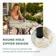 thumbnail image 6 of Vintage Tropical Beach Round Outdoor Tablecloth with Umbrella Hole Zipper, Summer Coastal Palm Tree Ocean Elastic Fitted Table Cover, Waterproof Table Cloth for Patio Picnic Party Fits 45"-54", 6 of 9