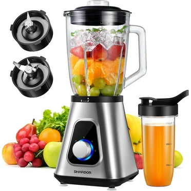 SHARDOR 1200W Blender for Shakes and Smoothies, 52 Oz Countertop Blender & 22 Oz Personal Blender Combo, 3 Adjustable Speed for Frozen Fruit Drinks, Smoothies, Sauces, Large Capacity
