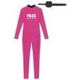 thumbnail image 4 of TiaoBug Women's Cop Costume Long Sleeve Full Body Jumpsuit Police Officer Fancy Dress Outfit Set Hot Pink S, 4 of 7
