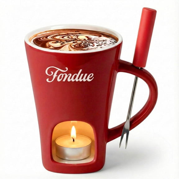 Red Chocolate Fondue Cup – Easy Melt Milk Chocolate for Dipping & Desserts - Single-Serve Melting Chocolate Cup