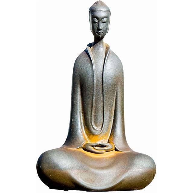 Buda japonesa de hierro zazen, figura de monje de hierro fundido, estatua de Buda Zazen interior, rno de computra de meditación retro, Buda minimalista, estatua de Buda hecha a mano, estatua de