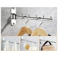 thumbnail image 5 of GBAYXJ Clothes Hanger Rack Swing Arm Folding Clothes Hanger Wall Mounted Saving Drying Rack Stainless 304 Laundry Room Hook Holder Foldable Hanging Hook Rod (Silver), 5 of 8