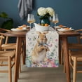 thumbnail image 2 of Bunny Easter Table Runner - 36 Inch Long, Kitchen Dining Table Runner Dresser Scarves, Spring Floral Eggs Rabbits Rustic Farmhouse Decor for Coffee Tables Wedding Party Banquet, 2 of 8