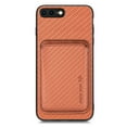 thumbnail image 3 of Cutyskin Carbon Fiber Texture PU Leather Case for iPhone 7 Plus/8 Plus, with Detachable Card Holder, Compatible Magsafe Charging, Ultra Thin Design Shockproof Phone Case, Brown, 3 of 7