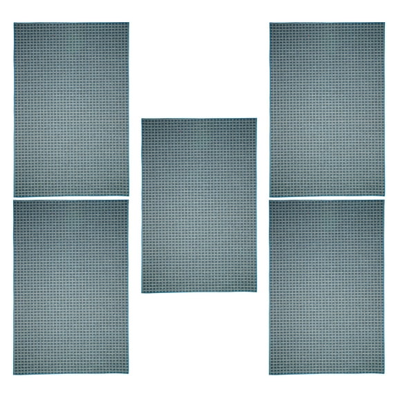 Furnish My Place Corner Indoor/Outdoor Commercial Navy Color Rug, Corner Area Rug, Home Decor Mat, Pet-Friendly Carpet for Living Room, Bedroom, Made in USA, 2' x 4' Rectangle - Set of 5