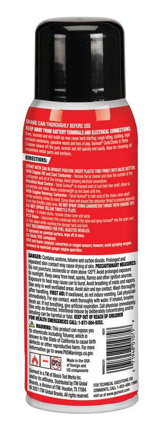 Gumout Carb/Choke and Parts Cleaner 14 oz - 800002231W - image 2 of 5