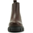thumbnail image 4 of Soda Pioneer Lug Sole Mid Heel Gore Chelsea Fashion Ankle Elastic Booties Brown (Brown, 7.5), 4 of 5