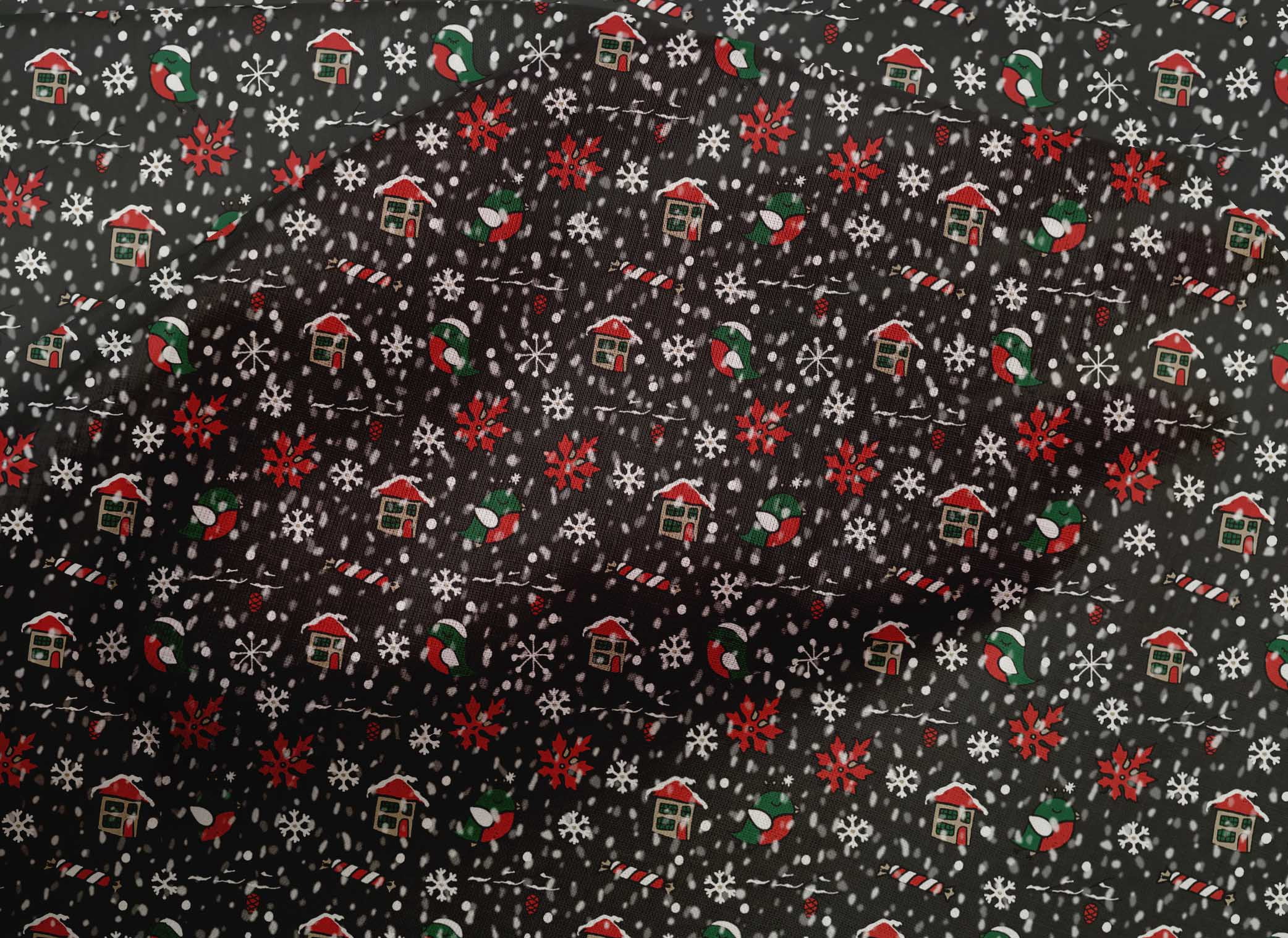 oneOone Cotton Cambric Black Fabric Christmas Dresses Material Fabric Print Fabric By The Yards 56 Inch Wide