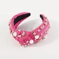thumbnail image 4 of Uooqdmx Headbands for Women, Rhinestone Headband Women, Knotted Headband for Women, Women Hair Accessories Ladies Girls Headwear, Bling Headbands for Women, Hot Pink One Size, 4 of 4