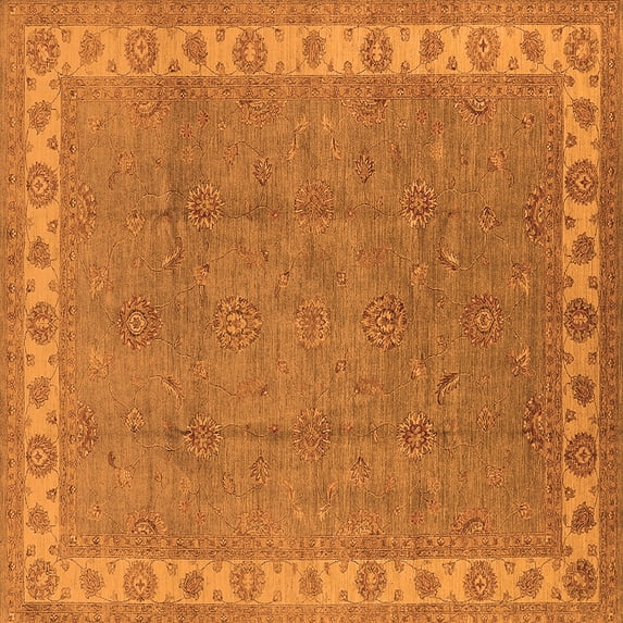 Ahgly Company Indoor Square Oriental Orange Traditional Area Rugs, 4' Square