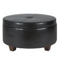 thumbnail image 3 of HomePop Winston Faux Leather Button-top Large Storage Ottoman in Black, 3 of 9