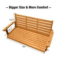 thumbnail image 4 of Fortune Candy Wooden Porch Swing 2-Seater with Ergonomic Seat, 4.5 ft. Outdoor Bench Swing, Amber, 4 of 7