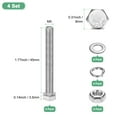 thumbnail image 3 of Uxcell 4-Pack Hex Head Screw Bolt with Nuts Flat & Lock Washers M5x45mm, 3 of 6