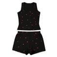 thumbnail image 6 of Chbgutlmr 2 Piece Lounge Sets for Women Heart Print Summer Fitted Outfits Sleeveless Square Neck Cop Tops Short Shorts Casual Cute Dressy Sets, 6 of 9