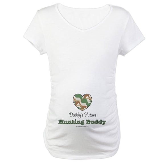 CafePress - Daddy's Future Hunting Buddy Maternity T Shirt - Cotton Maternity T-shirt, Cute & Funny Pregnancy Tee
