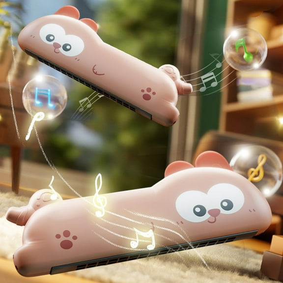 PPgejGEK Brown Children's Harmonica Toy, Blowing Musical Instrument for Music Perception and Sensory Play, Size 6.29x2.36x1.02 Inches