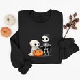 thumbnail image 5 of Hurxie Women's Halloween Sweatshirts Skull Shirts Fall Sweater Skleton Crewneck Outfits,Casual Long Sleeve Clothing,Graphic Hoodie Party Sweatshirt, 5 of 5