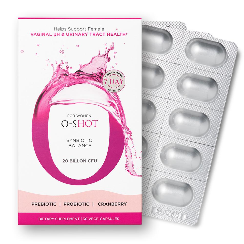 O-Shot Synbiotic Women’s Probiotic with Cranberry Extract, 30 Vegetable Capsules