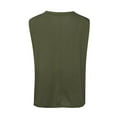 thumbnail image 2 of Summer Saving Clearance 2024! POTETI Summer Shirts for Women Clearance Under $10 Green Solid Sleeveless V-neck T-shirt With Shoulder Pad Loose Vest, 2 of 4
