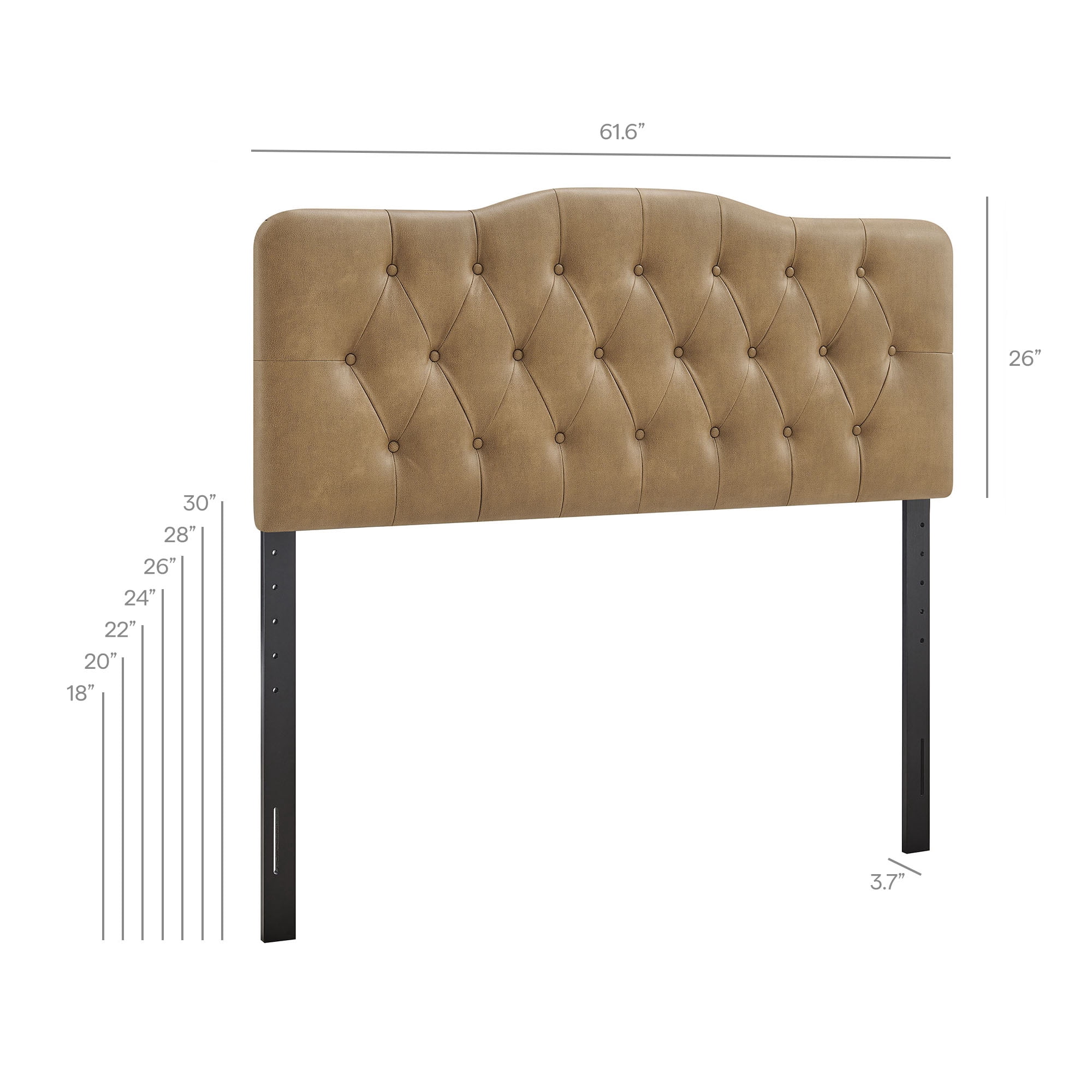 Annabel Faux Leather Queen Headboard in Toast