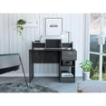 thumbnail image 4 of FM FURNITURE Charlette Computer Desk with Two Shelves Engineered Wood Gray, 4 of 9