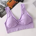 thumbnail image 2 of Bigersell Sports Bras Women Plus Size Padded Bra Solid Wireless Bras No Underwire Solid Color Ladies Bralette Yoga Workout Bra Underwear Pull On Everyday Bras Purple XL, 2 of 3