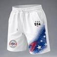 thumbnail image 2 of Homeyce Patriotic Shorts for Men Patriotic Graphic Distressed Washed Shorts with Pocket Baggy Casual Hiking Outdoor Golf Shorts 250 Year American Anniversary American Flag Golf Shorts,White S, 2 of 5