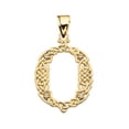 thumbnail image 1 of O INITIAL IN CELTIC KNOT PATTERN YELLOW GOLD PENDANT NECKLACE WITH DIAMOND :  10K  Pendant with 16" chain, 1 of 1