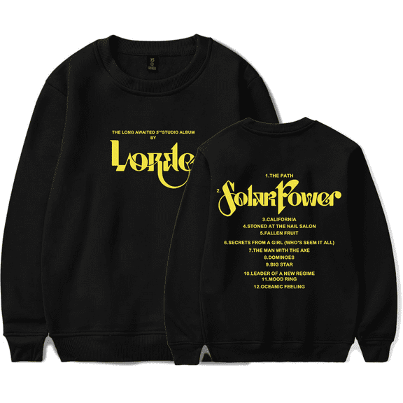 Lorde Merch Solar Power Crewneck Sweatshirt Fashion Unisex Men Women Long Sleeve Streetshirt