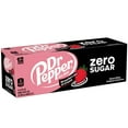 Dr Pepper Zero Sugar Strawberries and Cream Soda Pop, 12 fl oz, 12 Pack