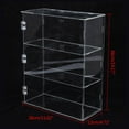 thumbnail image 4 of 3 Tier Acrylic Clear Display Case Dustproof Toy Shelf Figures Showcase Holder 11*4.7*14in, 4 of 16
