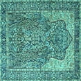 thumbnail image 1 of Ahgly Company Indoor Square Persian Turquoise Blue Traditional Area Rugs, 4' Square, 1 of 4