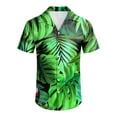 thumbnail image 3 of Camisas Y s Hombres Casual Manga corta Primavera Verano Turndown Neck 3D Impreso Camisas Moda Top Blusa Camisas (Green, M), 3 of 4