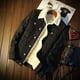 thumbnail image 2 of Abrigo vaquero cálido para hombre, chaqueta vaquera con botones negros, acolchada de tela desgastada, ropa popular coreana original de moda a bajo precio, 2 of 5