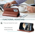 thumbnail image 5 of TECH CIRCLE Case For Galaxy A12 Case, Slim PU Leather Flip Folio Case Card Holders Kickstand Magnetic Shockproof Protective TPU Inner Wallet Cover for Samsung Galaxy A12 6.5" 2021,Brown, 5 of 7