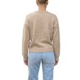 thumbnail image 3 of INSPIRE CHIC Women's 3D Floral Dropped Shoulders Knit Top Ribbed Crew Neck Long Sleeve Small Dark Khaki, 3 of 6