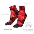 thumbnail image 4 of Uemuo Strawberry Red Printed Crew Socks, Moisture-Wicking Socks, Athletic Socks for Men Breathable Cushion Socks Casual Sport Socks for Running Traveling, 4 of 6