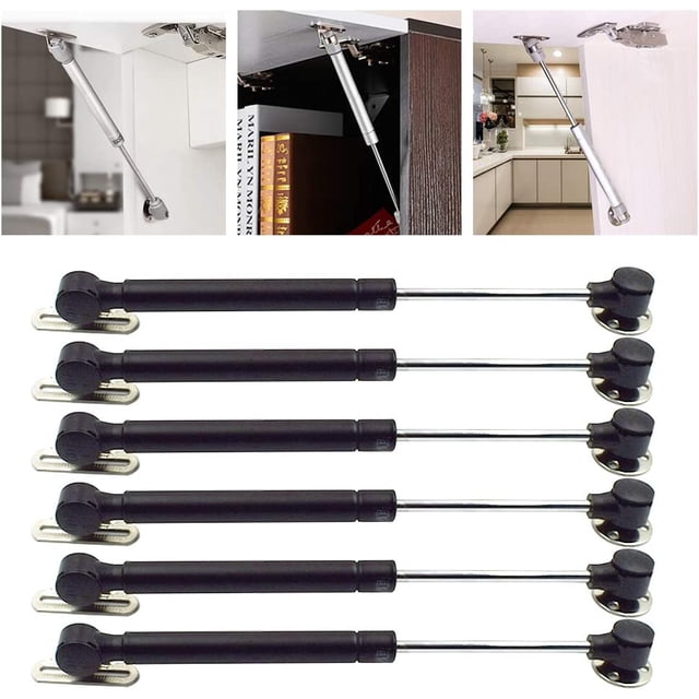 80N Hydraulic Gas Struts 6Pcs, Soft Close Lid Support for Cabinets & Furniture, 10 Inch Length Gas Spring Lift for Doors, RV, and Storage Box with Screws