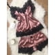 thumbnail image 4 of 2024 New Women Bow Sleepwear Sleeveless Strap Nightwear Lace Trim Satin Cami Top Pajama Sets femme sexy lingerie pyjamas women, 4 of 4