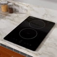 thumbnail image 3 of Empava Electric Stove Induction Cooktop Vertical with 2 Burners Vitro Ceramic Smooth Surface Glass in Black 120V, 3 of 14