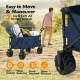 thumbnail image 3 of Zimtown Collapsible Wagon Folding Wagon Heavy Duty Utility Wagon Cart with All-Terrain Wheels,Blue, 3 of 7