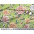 thumbnail image 2 of Soimoi Poly Georgette Fabric Leaves & Rose Flower Fabric Prints By Yard 52 Inch Wide, 2 of 3